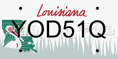 YOD51Q Louisiana License Plate