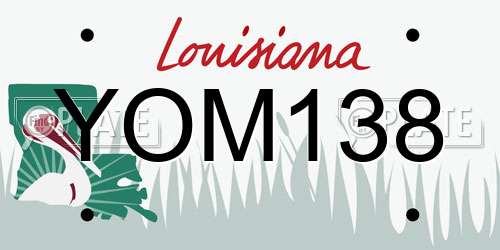 YOM138 Louisiana License Plate