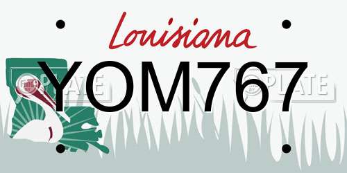 YOM767 Louisiana License Plate