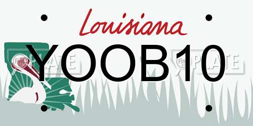 YOOB10 Louisiana License Plate