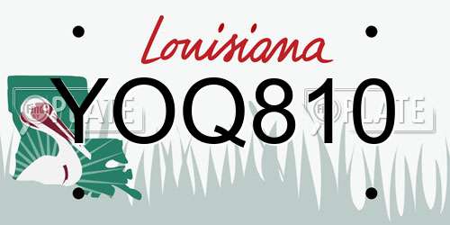 YOQ810 Louisiana License Plate
