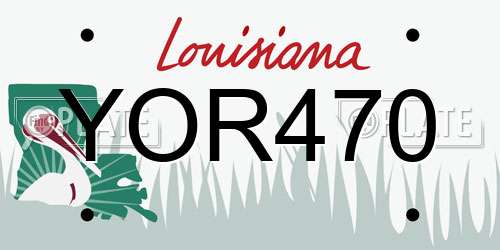 YOR470 Louisiana License Plate