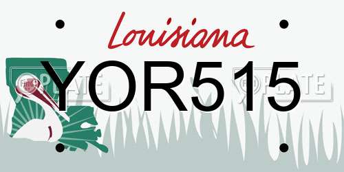 YOR515 Louisiana License Plate