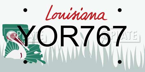 YOR767 Louisiana License Plate