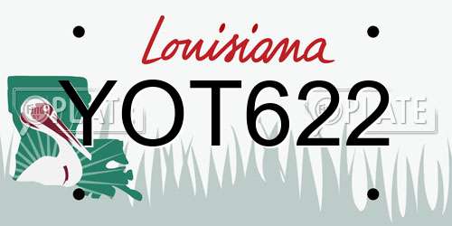 YOT622 Louisiana License Plate