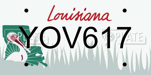 YOV617 Louisiana License Plate