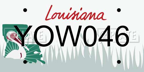 YOW046 Louisiana License Plate