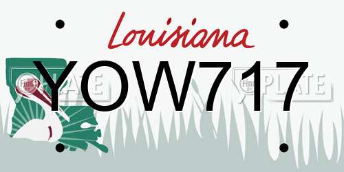 YOW717 Louisiana License Plate