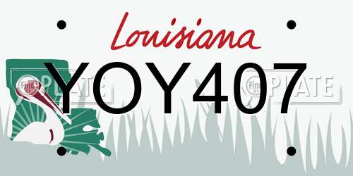 YOY407 Louisiana License Plate