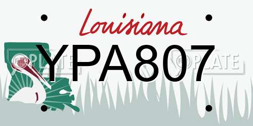 YPA807 Louisiana License Plate