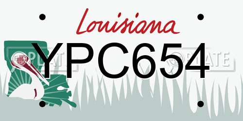 YPC654 Louisiana License Plate