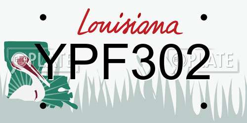 YPF302 Louisiana License Plate