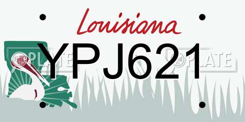 YPJ621 Louisiana License Plate