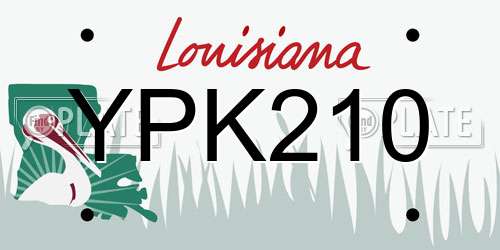 YPK210 Louisiana License Plate