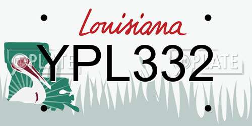 YPL332 Louisiana License Plate