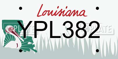 YPL382 Louisiana License Plate