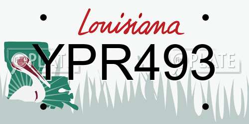 YPR493 Louisiana License Plate