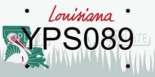 YPS089 Louisiana License Plate