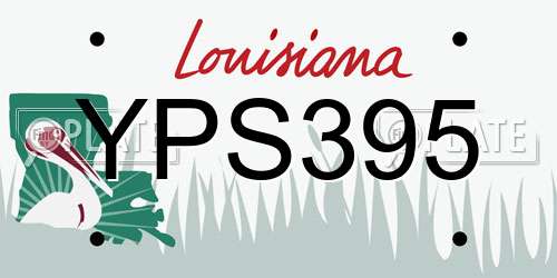 YPS395 Louisiana License Plate