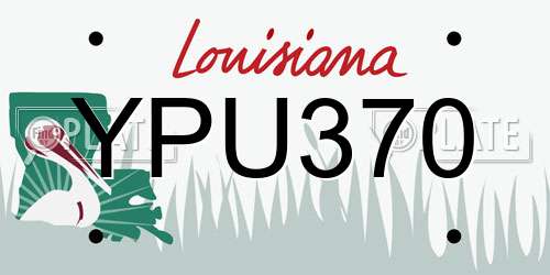 YPU370 Louisiana License Plate