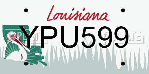 YPU599 Louisiana License Plate