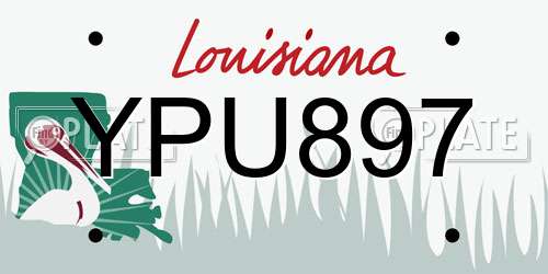 YPU897 Louisiana License Plate