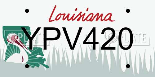 YPV420 Louisiana License Plate