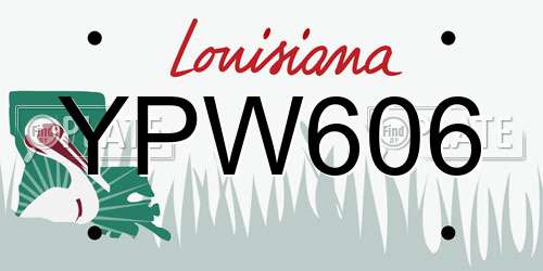 YPW606 Louisiana License Plate