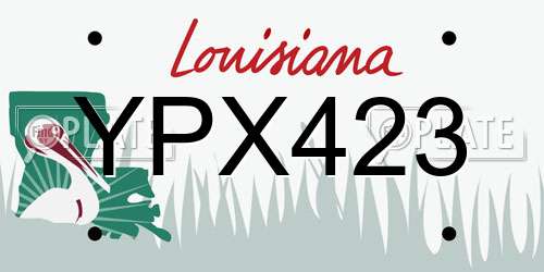 YPX423 Louisiana License Plate
