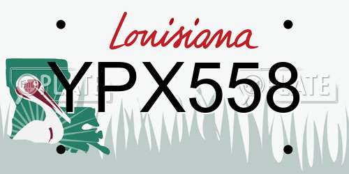 YPX558 Louisiana License Plate