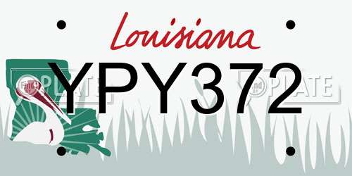 YPY372 Louisiana License Plate
