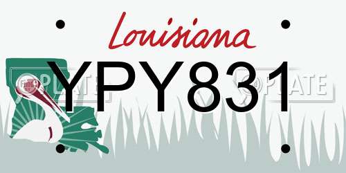 YPY831 Louisiana License Plate