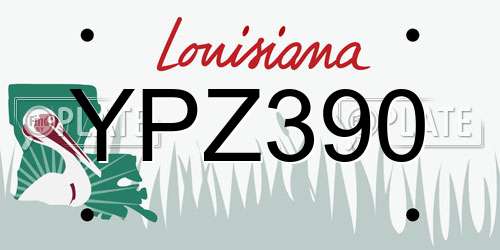 YPZ390 Louisiana License Plate
