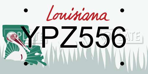 YPZ556 Louisiana License Plate