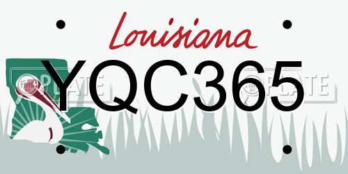 YQC365 Louisiana License Plate