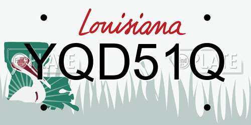 YQD51Q Louisiana License Plate