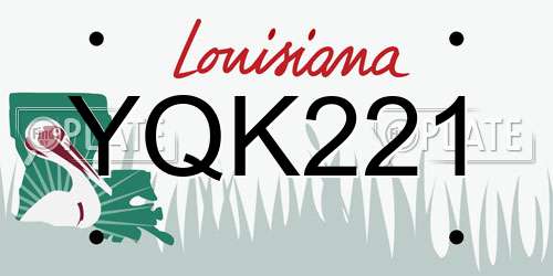 YQK221 Louisiana License Plate