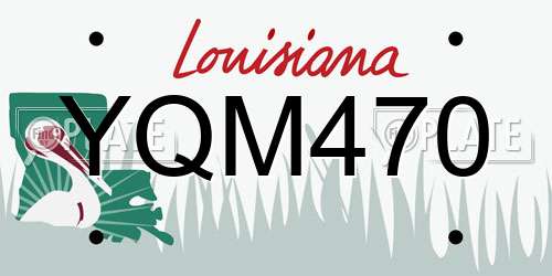 YQM470 Louisiana License Plate