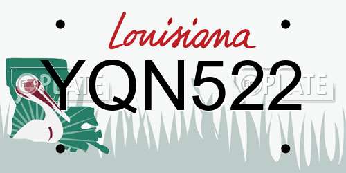 YQN522 Louisiana License Plate