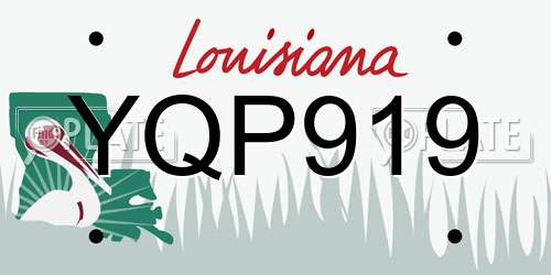 YQP919 Louisiana License Plate