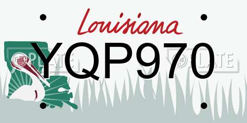 YQP970 Louisiana License Plate