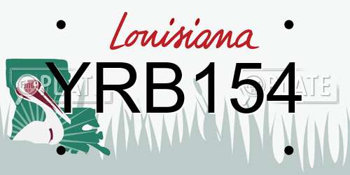 YRB154 Louisiana License Plate