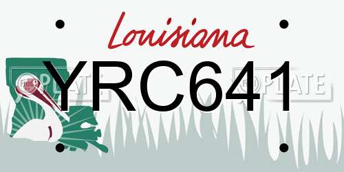 YRC641 Louisiana License Plate