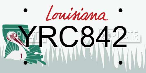 YRC842 Louisiana License Plate