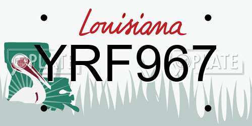YRF967 Louisiana License Plate
