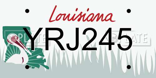 YRJ245 Louisiana License Plate