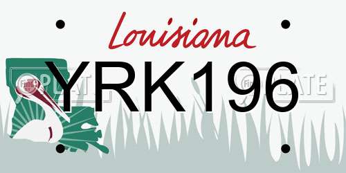 YRK196 Louisiana License Plate