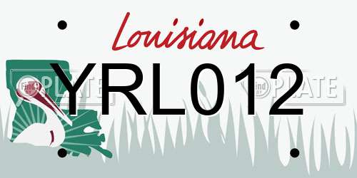 YRL012 Louisiana License Plate