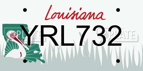 YRL732 Louisiana License Plate
