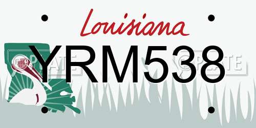 YRM538 Louisiana License Plate